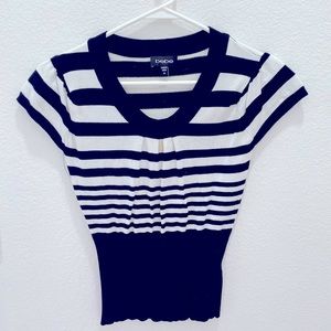 Bebe black & white striped top.  Size M.